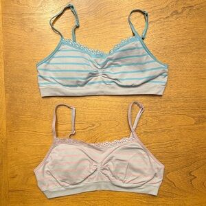 SO Blue and Pink Striped Bralette Set